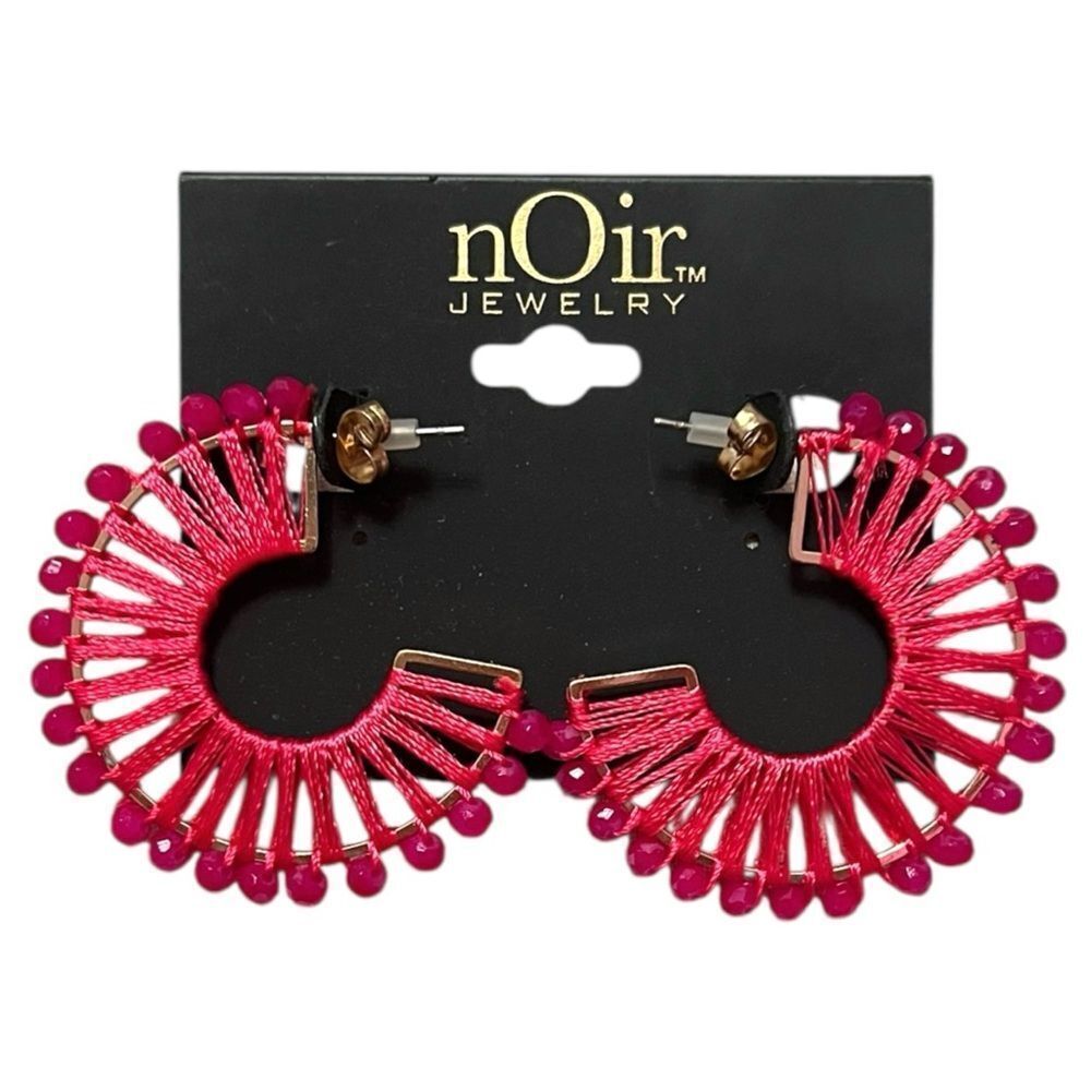 nOir Jewelry Pink Gold Hoop Earrings
